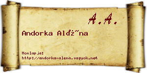 Andorka Aléna névjegykártya